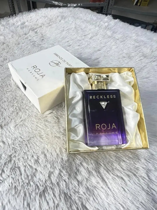 RECKLESS BY ROJ PARFUMES ESSENCE DE PARFUM PERFUME WITH ORIGINAL BRAND BOX PACKAGING QR ALSO