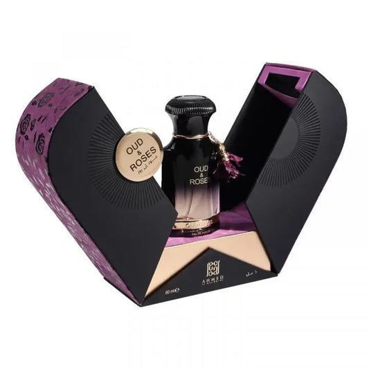 OUD & ROSES BY AHME_D AL MAGHR PERFUME WITH ORIGINAL BRAND BOX PACKAGING QR ALSO