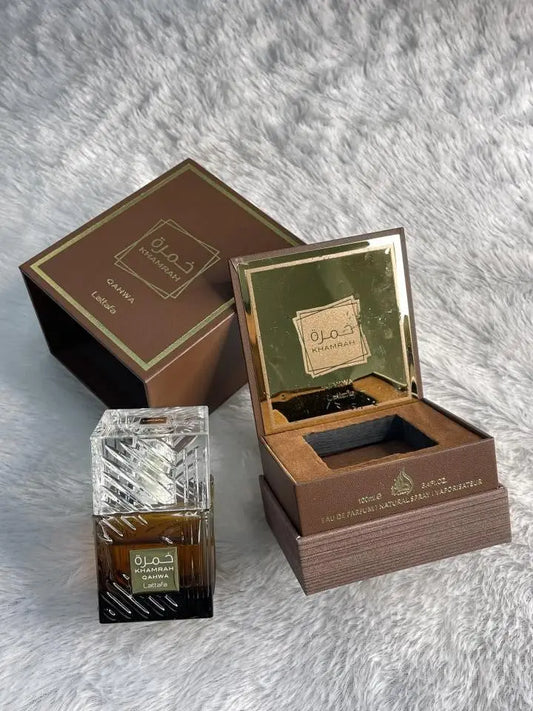 LATTA KHAMRAH QAHWA 100ML PERFUME WITH ORIGINAL BRAND BOX PACKAGING QR ALSO